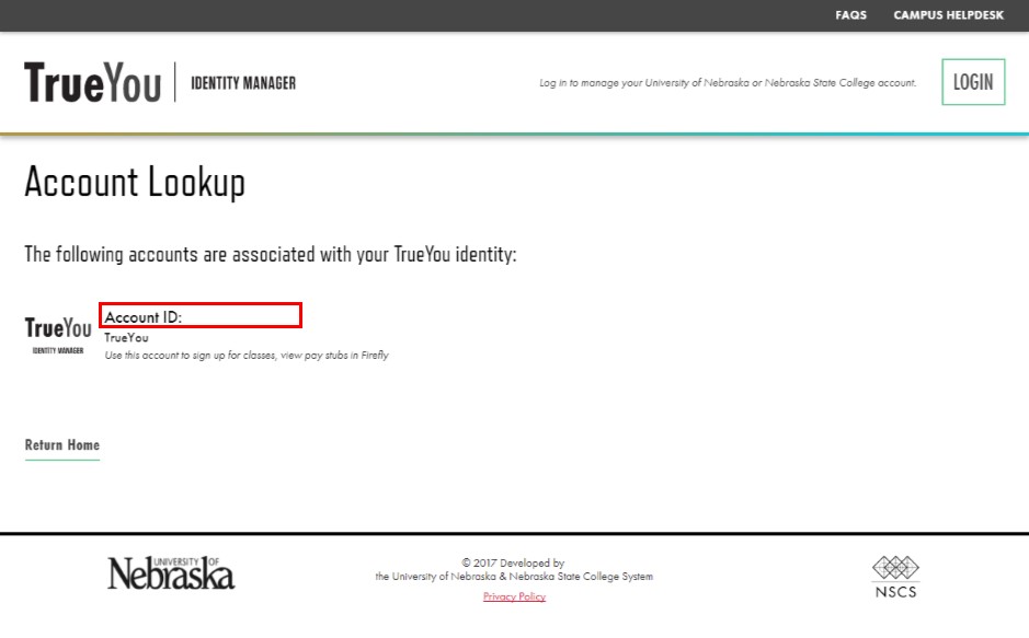 Account ID is selected