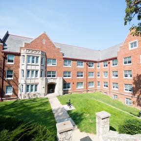 Back entrance to Delzell hall.