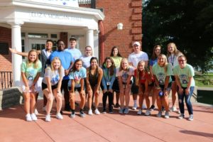 Group of Students outside of Morgan Hall
