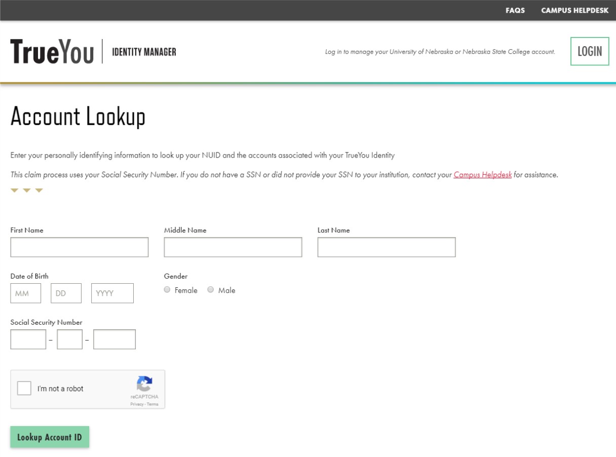 True You lookup screen