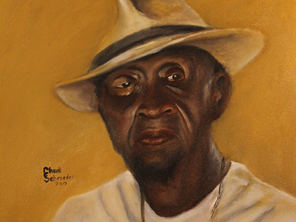 elderly head with hat