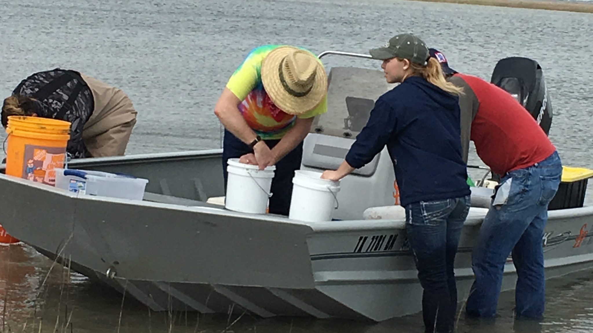 Students on a research trip on a boat