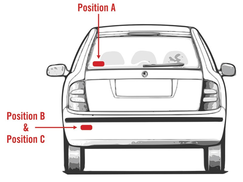 Vehicle showing permit placement